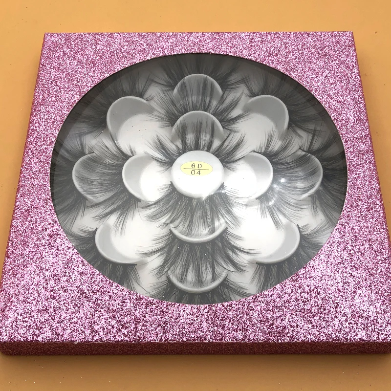 pink box 7 пар накладных ресниц упаковочная коробка Пользовательский логотип поддельные 3d норковые ресницы Коробки искусственные cils полосы Алмазный Магнитный чехол пустой - Цвет: pink box