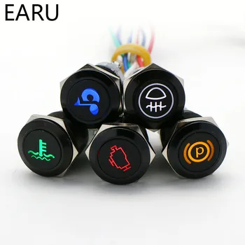 

16/19/22mm Oxide Black Metal Push Button Switch LED Light DIY Logo Symbol Icon Signal Customization Waterproof Car Power Switch