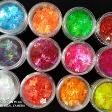 12 шт Блеск смешанный дизайн ногтей акриловый гель бабочки галька-УФ реактивный! бабочки бабочка 3 мм дизайн ногтей блестящая форма