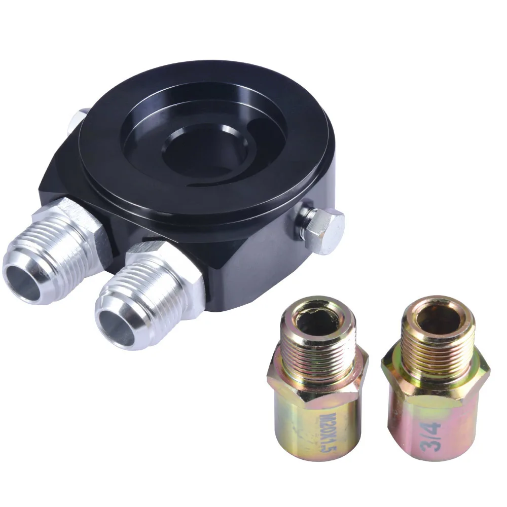 19 Row 10AN Universal Engine Transmission Oil Cooler Kit+Oil Filter Adaptor+Nylon Stainless Steel Braided Oil Hose Fittings Kit