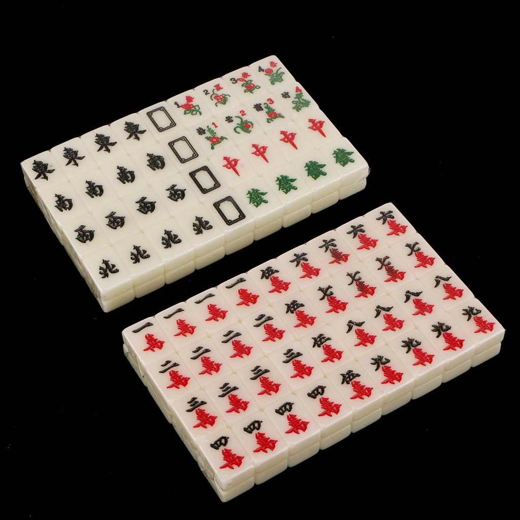 Chinese Mahjong Game Portable Mini Fun Travel Tiles Entertainment Game Set