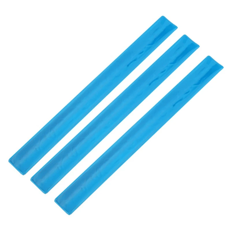3 шт./компл. PVC безопасная шлепок полосы ночного бега нарукавники световой Браслеты для прогулок либо занятий бегом и светоотражающие браслеты прочный - Цвет: Синий
