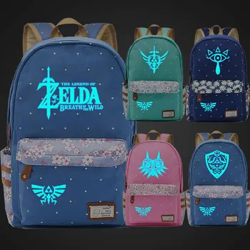 

FL2302Luminous Legend Of Zelda Wings Eyes Children Schoolbag Girls School bag Women Bagpack Teenagers Canvas Lady Femme Backpack