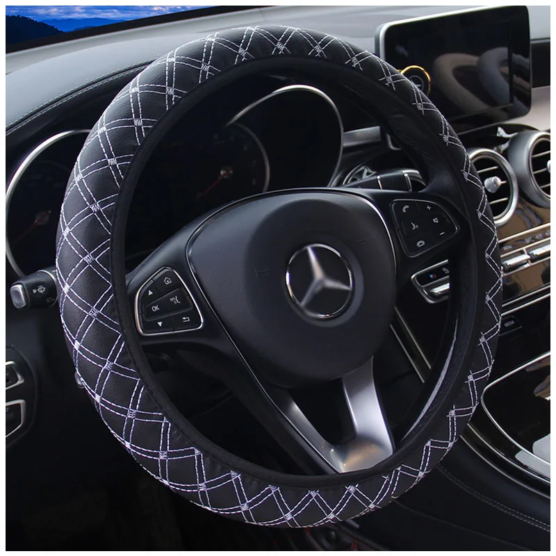 DIY плюшевый чехол рулевого колеса автомобиля черный серый бежевый коричневый