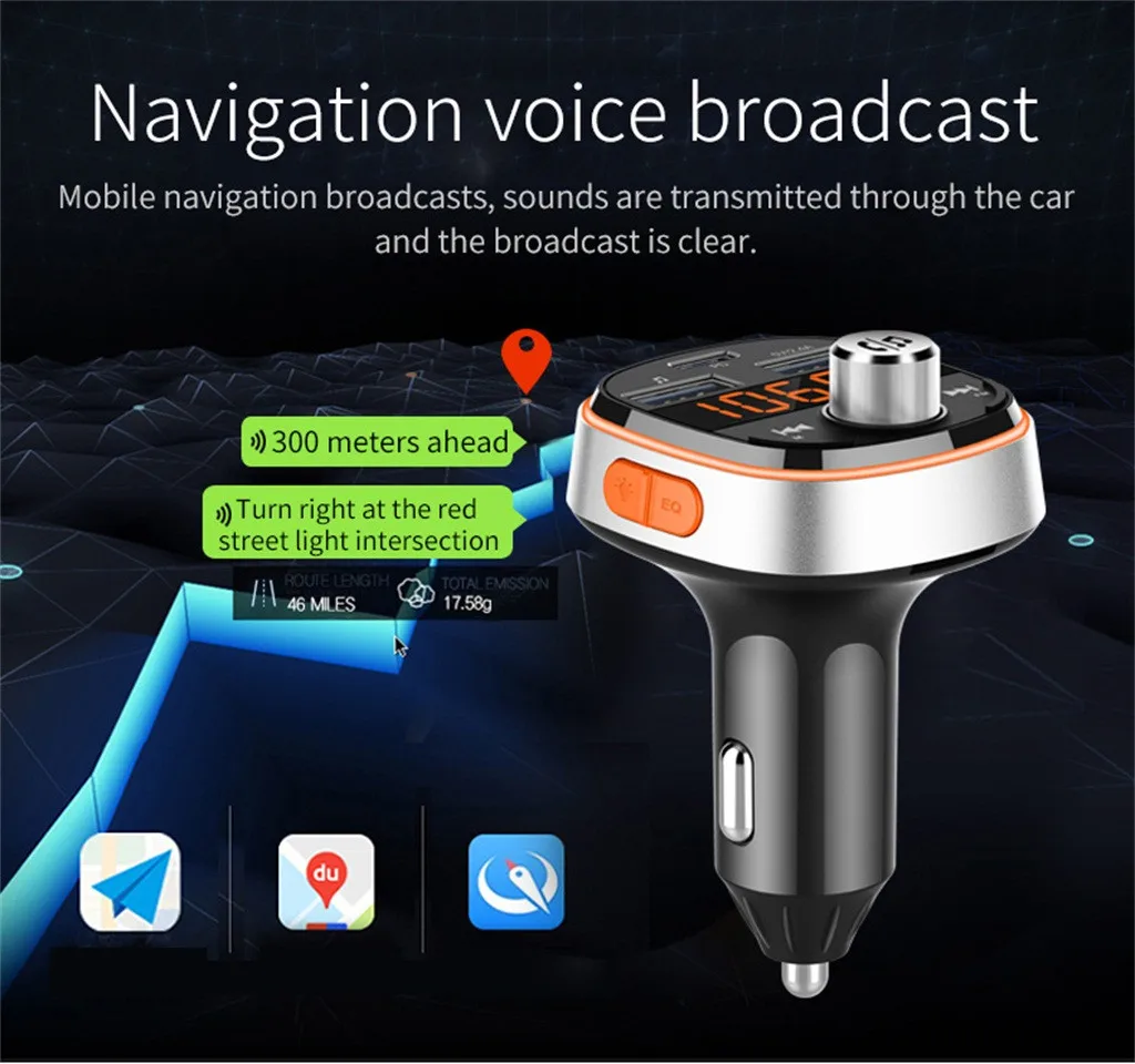 Автомобильный комплект Bluetooth 5,0 fm-передатчик модулятор USB музыкальное автомобильное зарядное устройство MP3-плеер двойное USB быстрое зарядное устройство автомобильные аксессуары# Zer