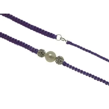 

Purple choker with macrame with pearl and crystal cuajo balls
