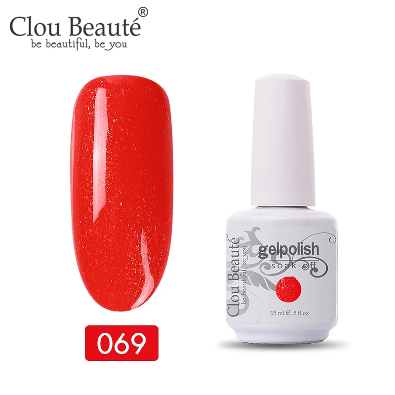 Гель-лак Clou Beaute Vernis, УФ-краска, сделай сам, лак для ногтей, гибридный, 15 мл, розовый, красный, фиолетовый цвета, УФ-яркий и блестящий Гель-лак - Цвет: 11069