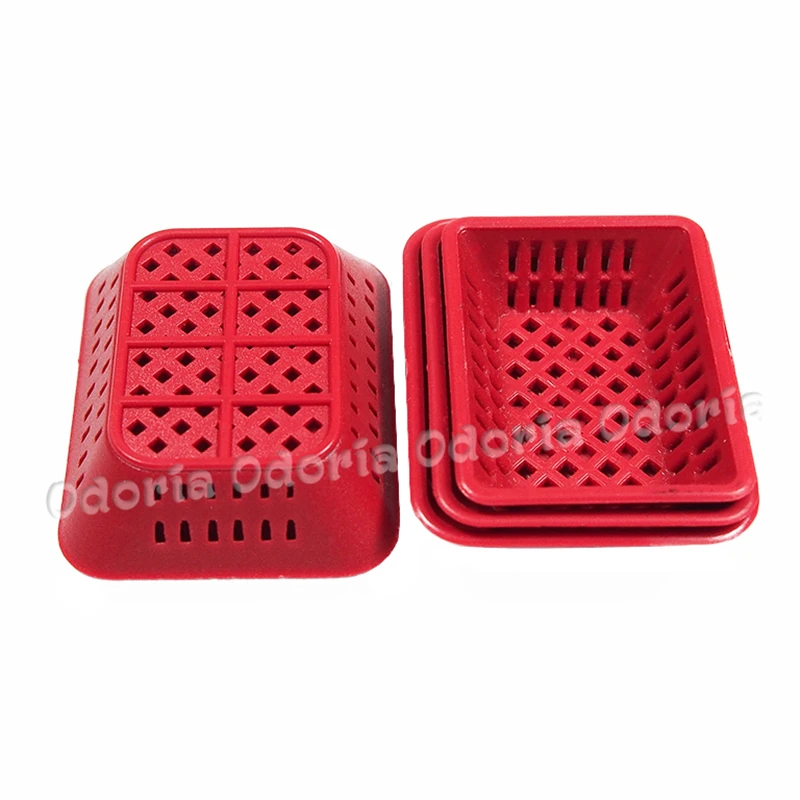Odoria 1:12 миниатюрные 6 шт. красные корзины кухонные принадлежности 3 размера в 1 упаковке кукольный домик супермаркет кухонные принадлежности