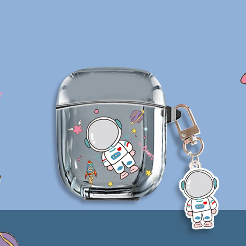 For Baseus W04 PRO case w04 tws Luxury silver Plating Cartoon soft shell with keychain shockproof Earphone Cover For Baseusw04