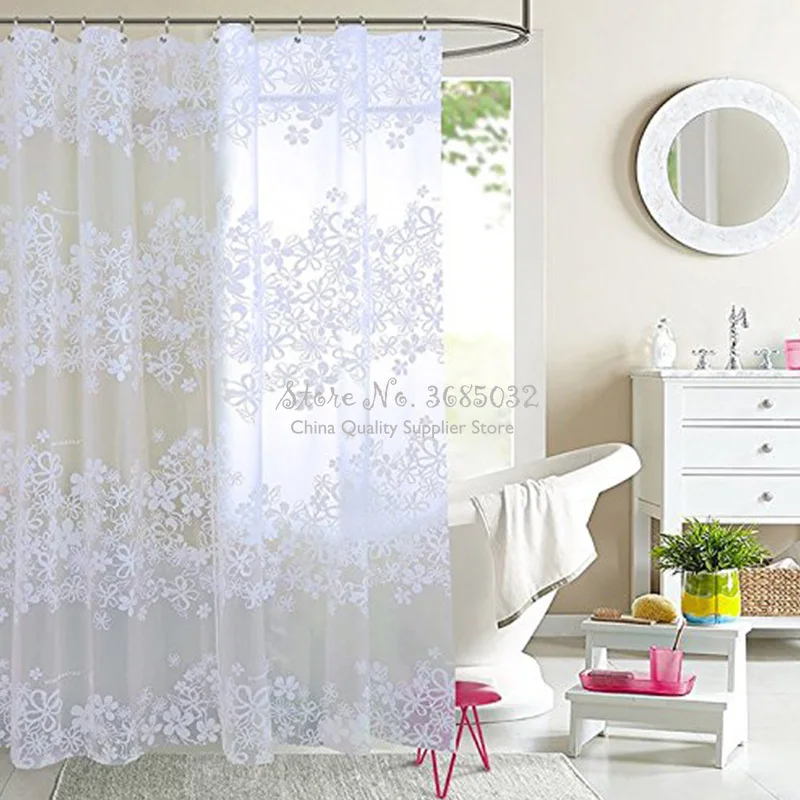 PEVA Waterproof Printing Shower Curtain Thick Translucent Quality Bath Mildew Resistant Washable Bathroom | Дом и сад