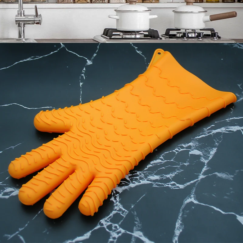 

1pcs Silicone Oven Glove Extreme Heat Resistant BBQ Gloves Handle Hot Food Waterproof Cooking Baking Mitts Kitchen Accessories
