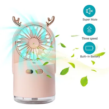 

Outdoor Travel Creative Home Mini Portable Desktop Fan with Cool Air Misting Humidifier USB Charge Foldable For Home Office L527