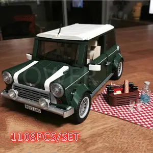 

1108PCS Technic 21002 Green Classic Car MINI Cooper Building Toys Blocks Bricks Compatible With 10242 Toys for Children
