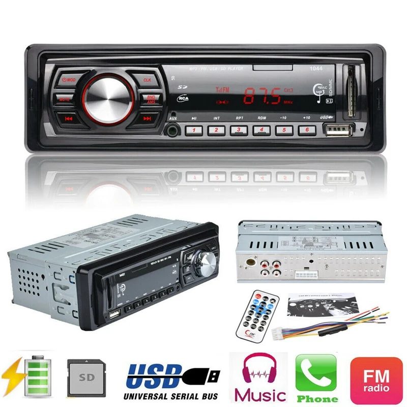 1 Din автомобильный радиоприемник автомобиля 12V карты плеер Mp3 плеер аудио Авто Радио Стерео Fm приемник Usb Дистанционное Управление