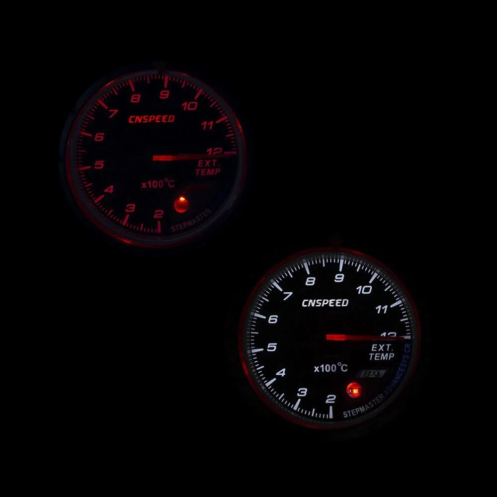 CNSPEED 60 мм Автомобильный датчик температуры выхлопных газов EGT EXT датчик температуры с красным и белым светильник YC101418+ YC100211