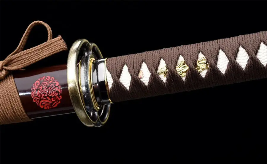 Японский самурайский меч катана очень острый 1090 высокоуглеродистой стали лезвие бой хороший