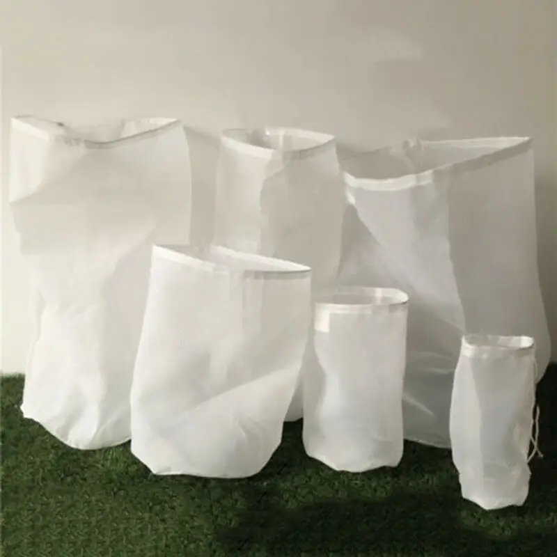 Mesh 100/200 Brew Strainer Bag Food Grade Nut Milk Wine Beer sieve Bucket Soy Juice Vegetable Stuffing Coffee Aquarium Filter