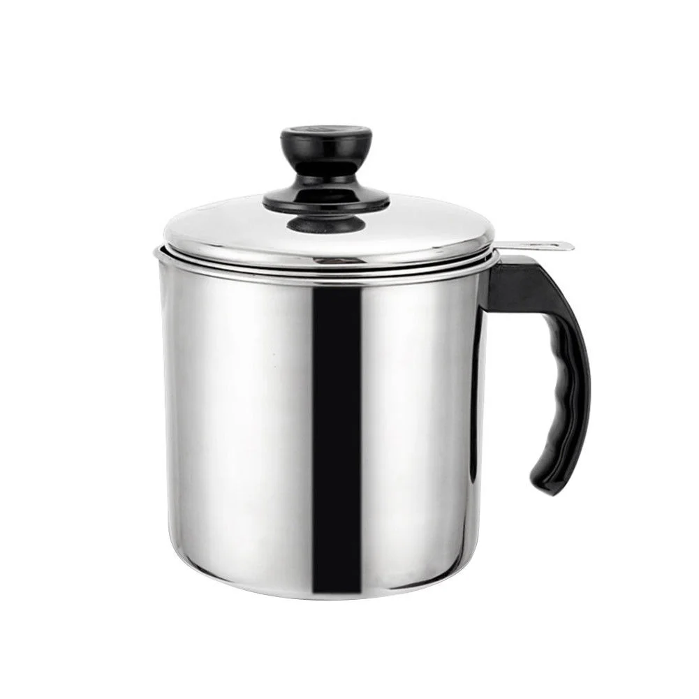 

1.3L Stainless Steel Oil Pot Grease Storage Cooking Tools Leakproof Dripping Bottle Household Oil Filter Container