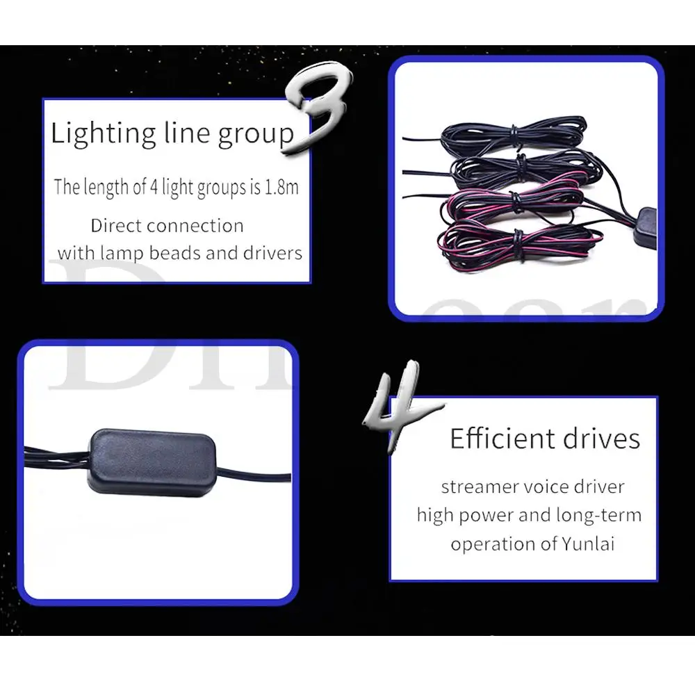 4X Автомобильный светодиодный USB RGB автомобильный окружающий внутренний светильник на крыше Звездный ночной Светильник s проектор светильник интерьерный декоративный светильник
