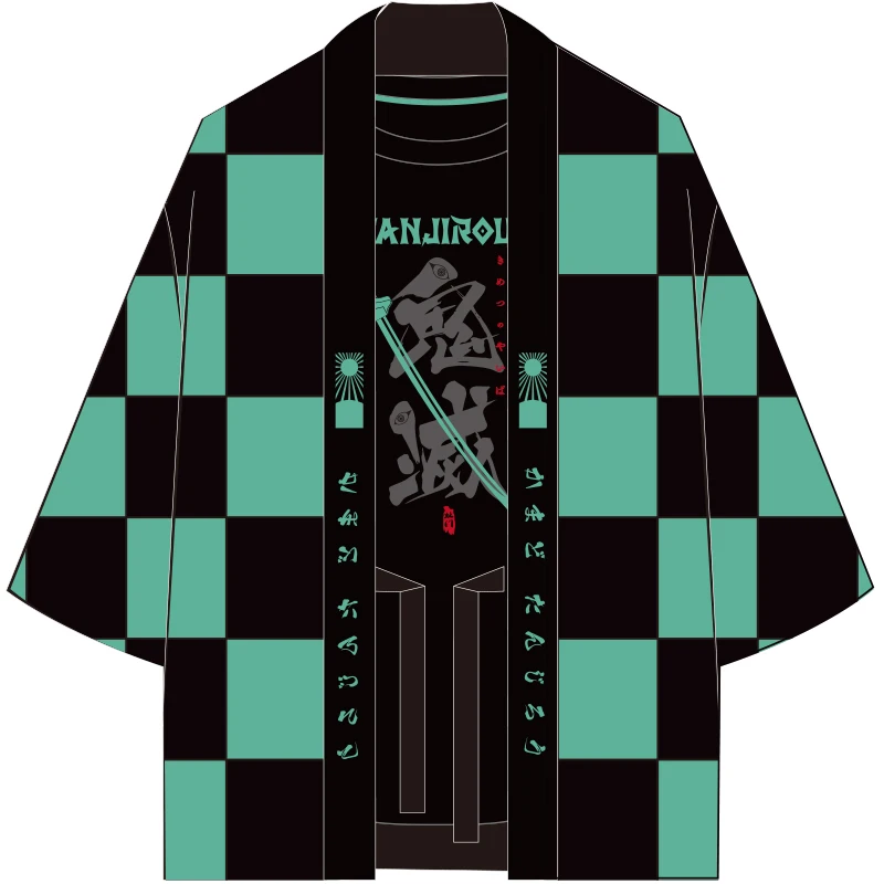Японское аниме Demon Slayer: Kimetsu no Yaiba Kamado Tanjirou Косплей Костюм Yukata плащ Мужская женская