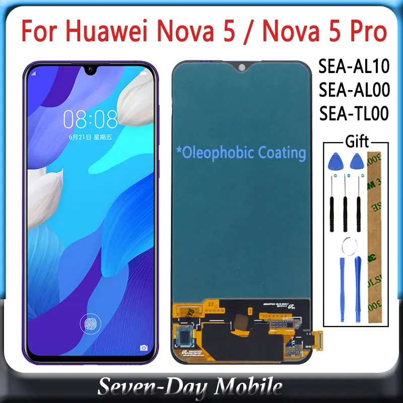 6 39 &quotкачество AAA для huawei Nova 5 Pro ЖК-дисплей сенсорный дигитайзер экран в сборе |