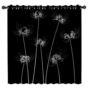 

Flower Lycoris Radiata Window Treatments Curtains Valance Window Curtains Dark Curtain Rod Blackout Bathroom Bedroom Outdoor