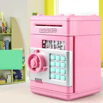 

Automatic Electronic Piggy Bank ATM Password Money Box Cash Coin Saving Box Pink Blue Smart roll money piggy bank