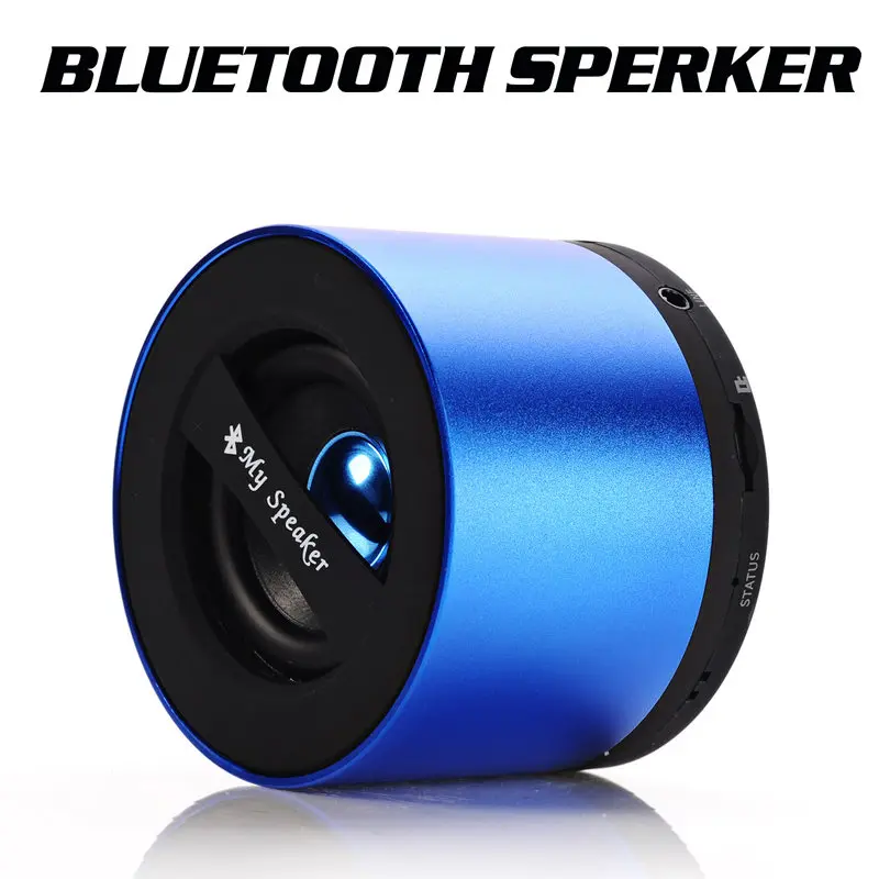Портативный Bluetooth говорящий радиоприемник наружный мини-динамик синий металл