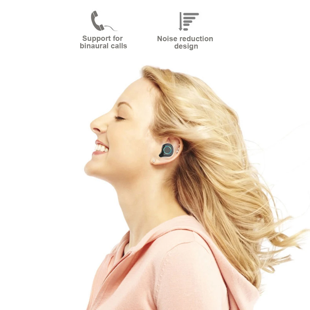 R6 TWS Bluetooth 5,0 водонепроницаемый спортивный наушник шумоподавление стерео музыкальные наушники с цифровой зарядкой чехол