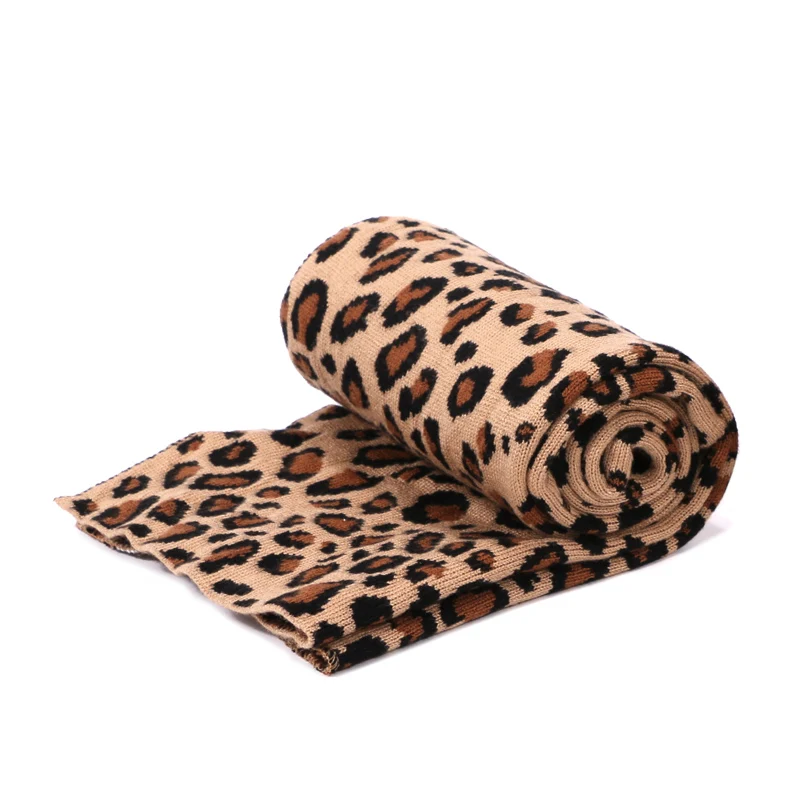 Leopard Printed Beanie Hats Scarf Set With Real Fox Pompon For Women Winter Warm Thick Knitted Caps Fashion Lady Beanies 2 Piece