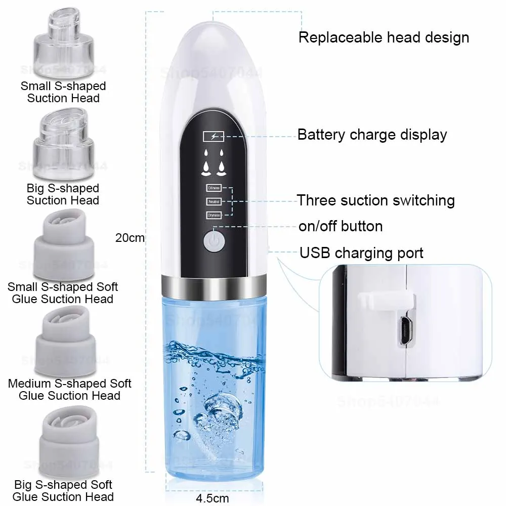 Micro Bubble Blackhead Remover Electric Pore Cleaner Vacuum For Acne