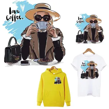 

DIY Patch Iron On Transfers Fashion Lady Thermal Strips Sticker On Clothes A-level Washable T-shirt Hoodies Applique Decoration