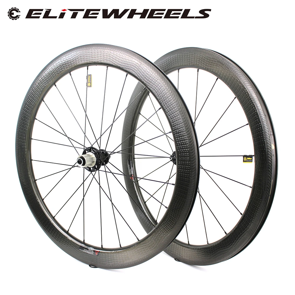 ELITEWHEELS 700c Углеродные дорожные колеса клинчер трубчатый тип Высокое TG углеродное