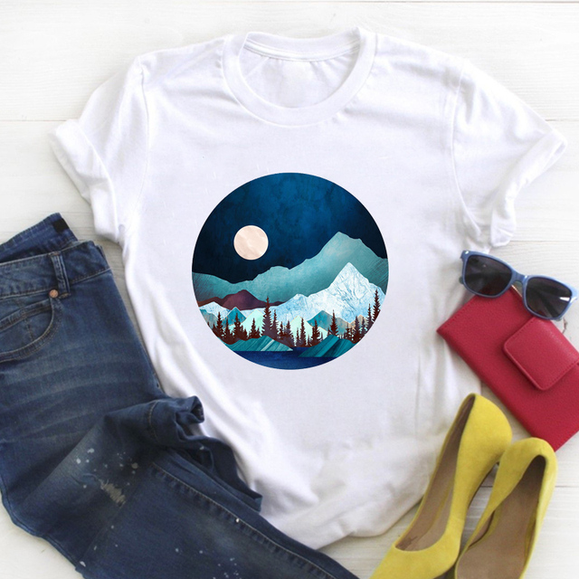 Flower Floral Book Cute Print Short Sleeve Ladies Summer T Tee Female Top Shirt Clothes Tshirt Womens Graphic T-shirt