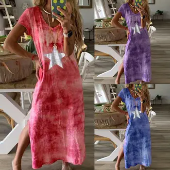 

Fashion Women Boho Maxi Summer Beach Casual Long Cocktail Party Floral Dress