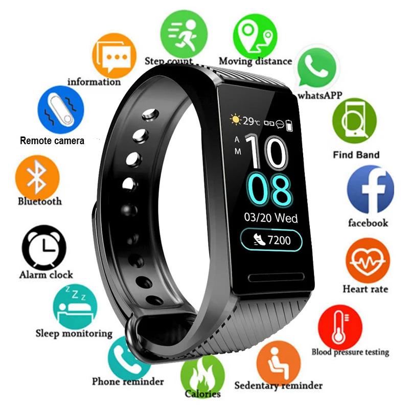 

TD18 Smart Bracelet Wristband Heart Rate Monitor Smartband Blood Pressure Monitor Smart Bracelet Wristband Sports Pedometer