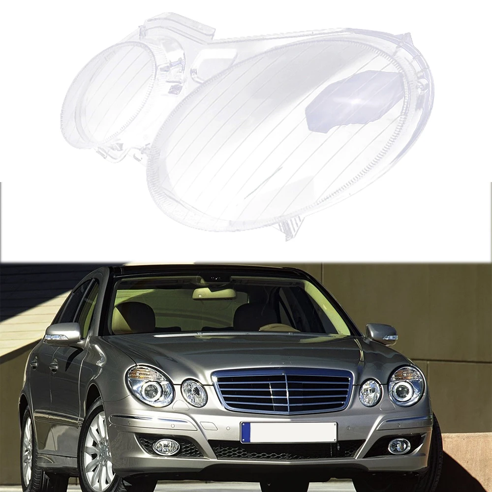 right Левая Правая Автомобильная фара стеклянная крышка для Benz W211 E240 E200 E350 E280 E300 2002-2008 крышка абажура - Цвет: right