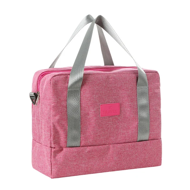 Отделение для сухого и мокрого мешка пляжная сумка мужская дорожная сумка дамская сумка для хранения одежды водонепроницаемая сумка для обуви складной катионный материал - Цвет: Rose red