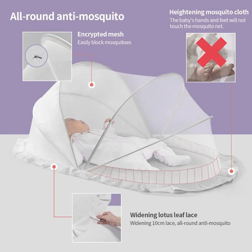 2860-69867d.jpg Sunveno Portable Mesh Mosquito Net Cover Foldable Arched Mosquitos Nets Anti Mosquito for Baby Camping Patio