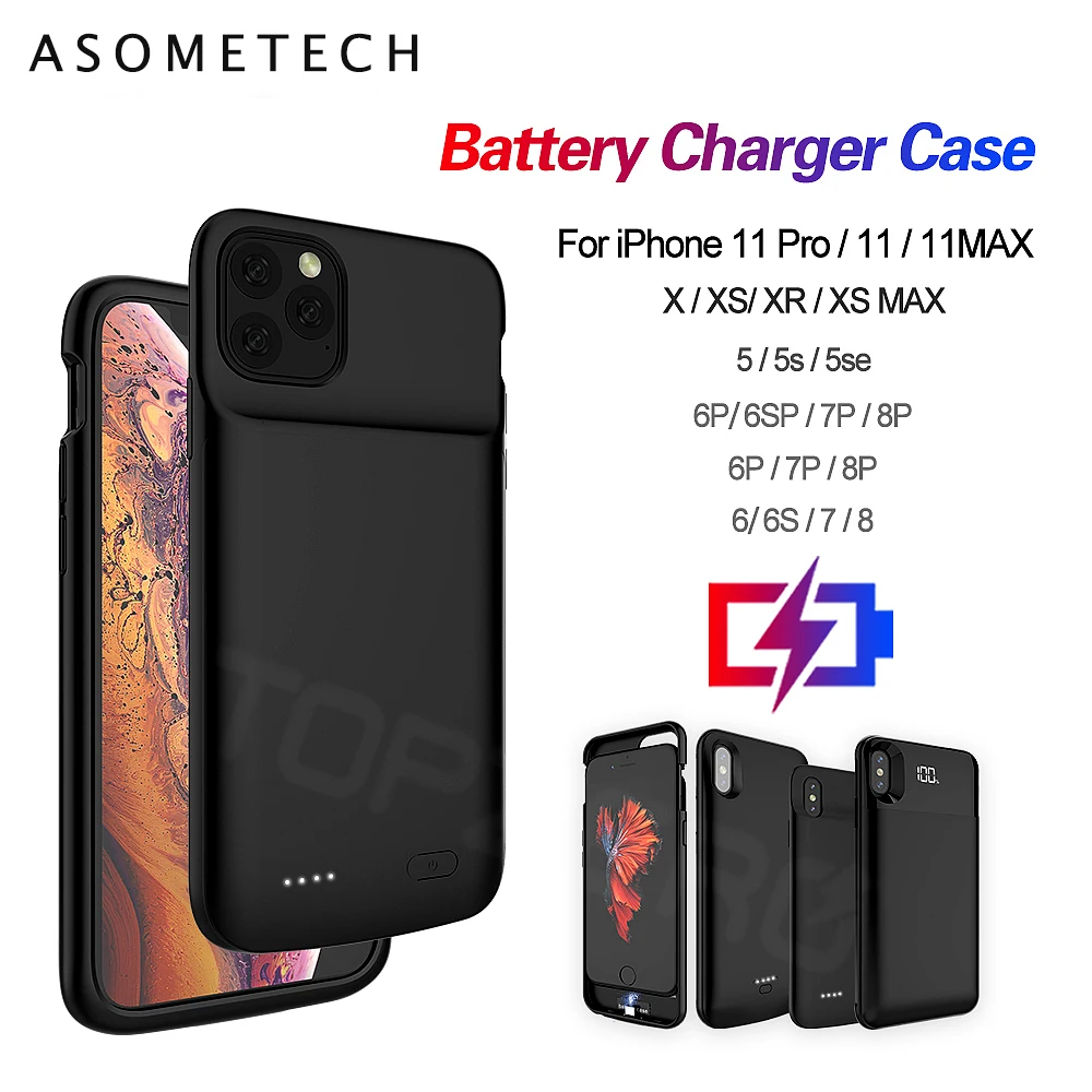 Зарядное устройство для телефона чехол iPhone X XS Max 11 Pro ультра тонкий 5000 мАч зарядки