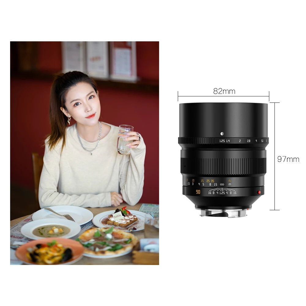 Obiettivo Full Fame Ttartisan 90Mm F1.25 Per Fotocamere Leica M-Mount Come Leica M-M M240 M3 M6 M7 M8 M9 M9P M10