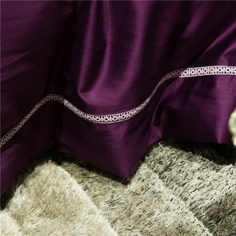1200TC Египетский хлопок аристократический Фиолетовый Комплект постельного белья пододеяльник набор наволочка одеяло постельное белье