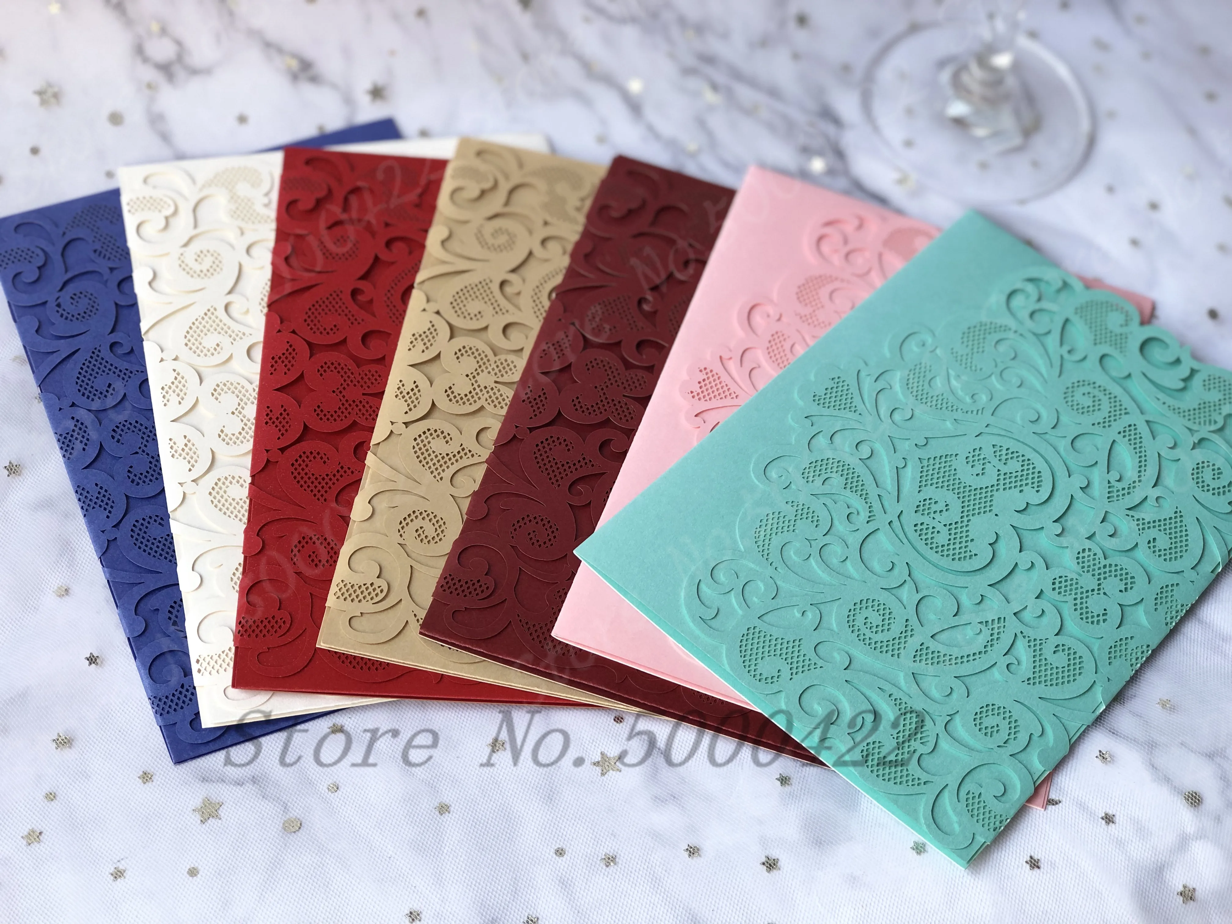 50pcs Elegant Laser Cut Wedding Invitation Cards Greeting Card Customize  Business With RSVP Cards Decor Party Supplies|Cards & Invitations| -  AliExpress