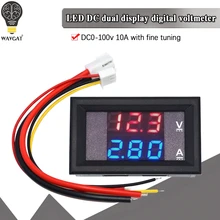 Voltímetro Digital, amperímetro con pantalla Dual, Detector de voltaje, Panel de medición de corriente, Amp Volt, 100