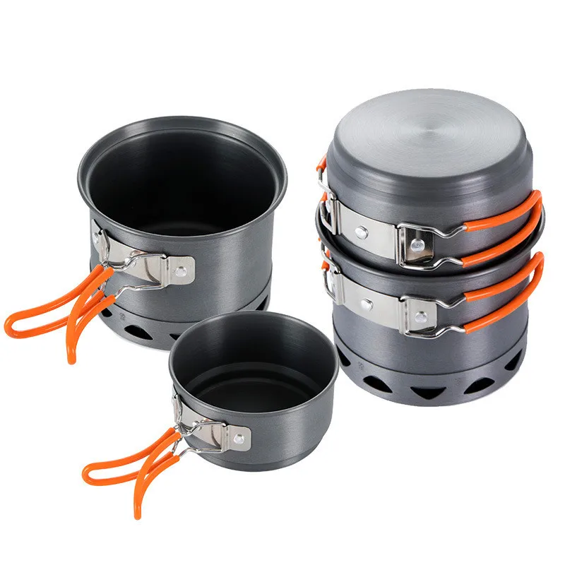 

Portable Pot Pan Sets Camping Gear Outdoor Cooking Supplies Travelling Hiking Picnic BBQ Ultralight Tableware Equipment