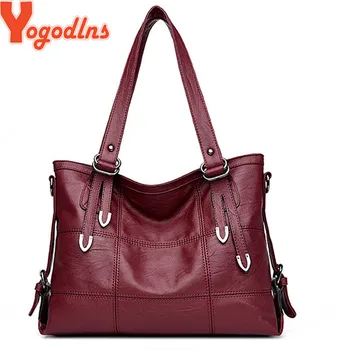 

Yogodlns Luxury Handbags Women Bags PU Leather Designer Shoulder Bag 2020 Women Messenger Bags Lady Tote Bag