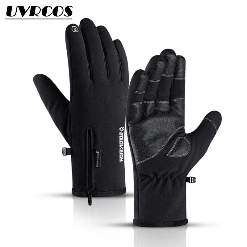 

Waterproof and windproof snow gloves for outdoor sports Touch screen cotton gloves for warm and non-slip cycling in winter