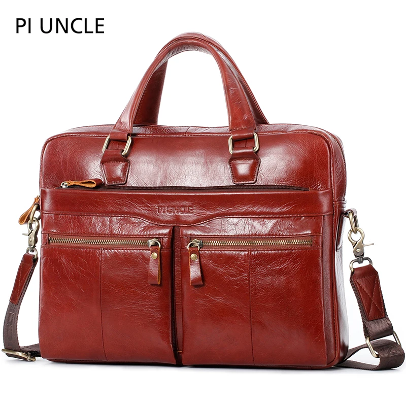 

Мужской портфель из 100% натуральной коровьей кожи, сумка для ноутбука 14 дюймов, мужская сумка-мессенджер через плечо, оригинальная коровья кожа