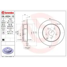 Диск тормозной TOYOTA COROLA Verso 1.6-2.2 04- задний D=290мм. B