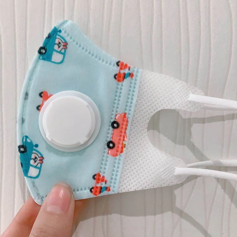 

Baby Disposable Children Masks Air Purifying Dust Pollution Vented Respirator Face Mask Mouth Masks for With Breathing Valves